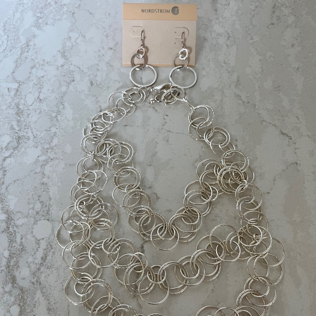 Tiered Necklace With Matching Earrings